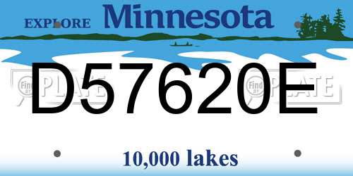 D57620E Minnesota License Plate