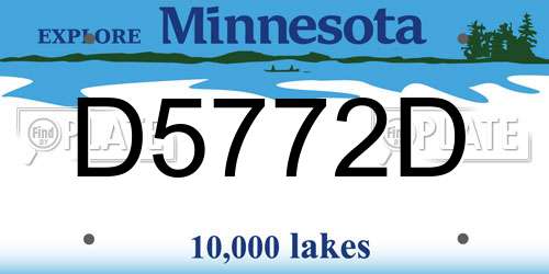 D5772D Minnesota License Plate