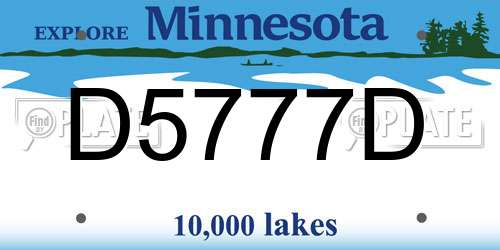 D5777D Minnesota License Plate