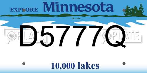 D5777Q Minnesota License Plate