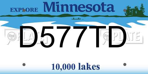 D577TD Minnesota License Plate