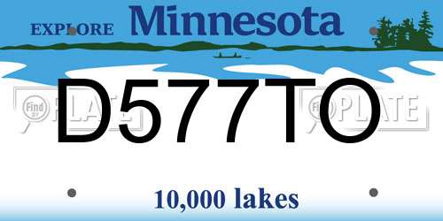 D577TO Minnesota License Plate