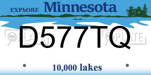D577TQ Minnesota License Plate