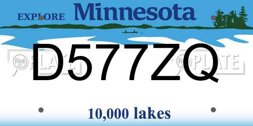 D577ZQ Minnesota License Plate
