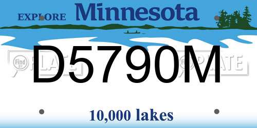 D5790M Minnesota License Plate