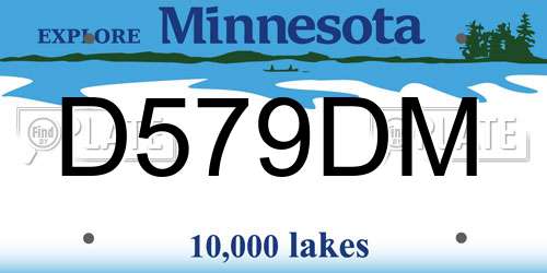 D579DM Minnesota License Plate