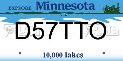 D57TTO Minnesota License Plate