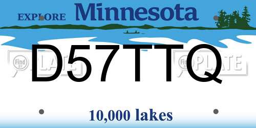D57TTQ Minnesota License Plate