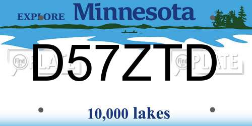 D57ZTD Minnesota License Plate