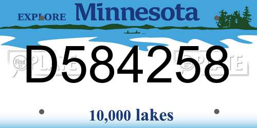 D584258 Minnesota License Plate