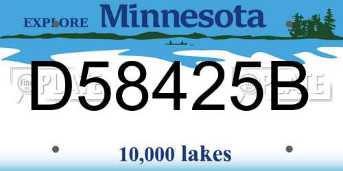 D58425B Minnesota License Plate