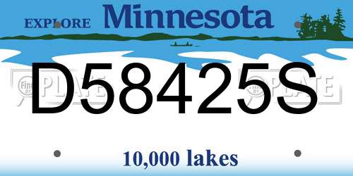 D58425S Minnesota License Plate