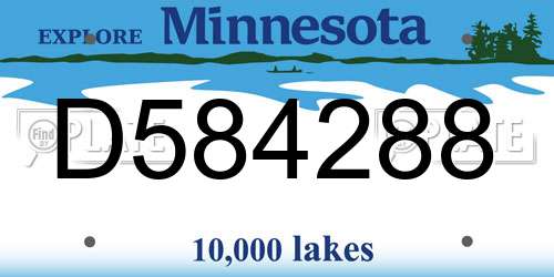 D584288 Minnesota License Plate