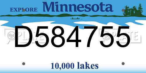 D584755 Minnesota License Plate