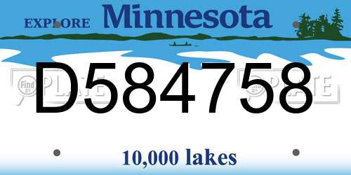 D584758 Minnesota License Plate