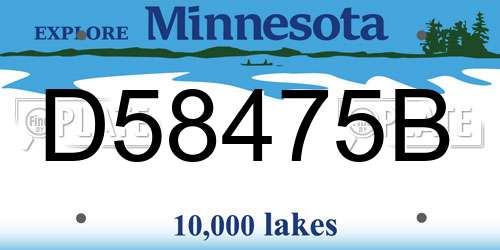 D58475B Minnesota License Plate