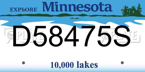 D58475S Minnesota License Plate