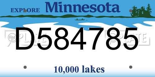 D584785 Minnesota License Plate