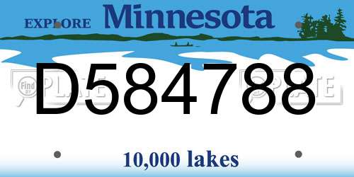 D584788 Minnesota License Plate