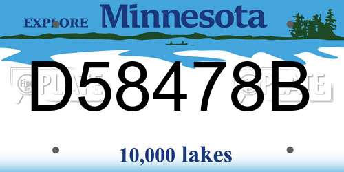 D58478B Minnesota License Plate
