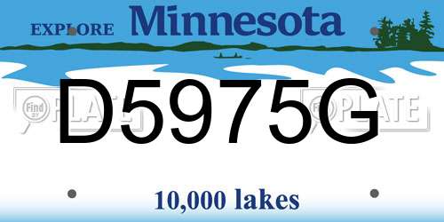 D5975G Minnesota License Plate