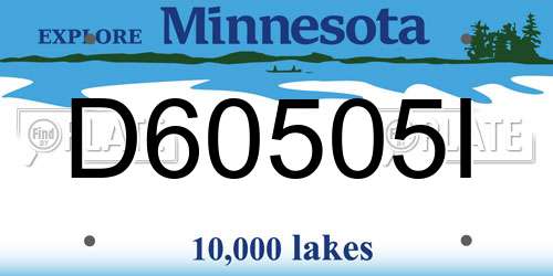 D60505I Minnesota License Plate
