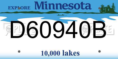 D60940B Minnesota License Plate