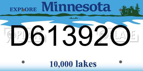 D61392O Minnesota License Plate