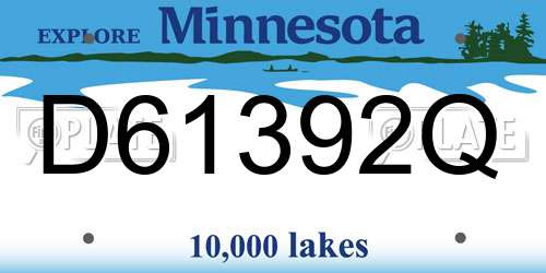 D61392Q Minnesota License Plate
