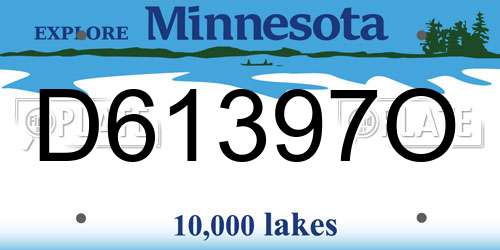 D61397O Minnesota License Plate