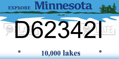 D62342I Minnesota License Plate