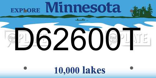 D62600T Minnesota License Plate