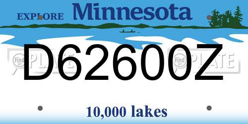 D62600Z Minnesota License Plate