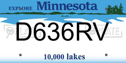 D636RV Minnesota License Plate