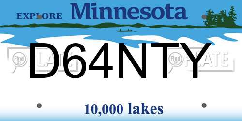 D64NTY Minnesota License Plate