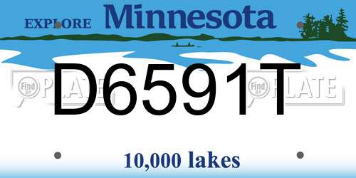 D6591T Minnesota License Plate