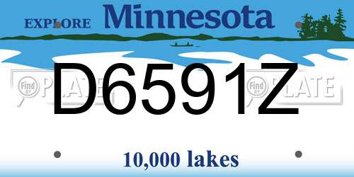 D6591Z Minnesota License Plate