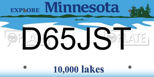 D65JST Minnesota License Plate