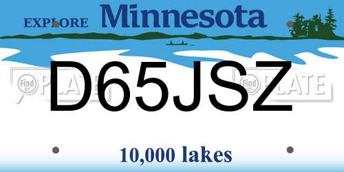 D65JSZ Minnesota License Plate