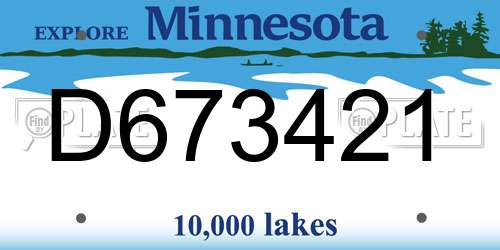 D673421 Minnesota License Plate