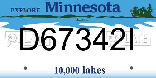 D67342I Minnesota License Plate
