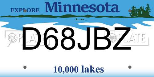 D68JBZ Minnesota License Plate
