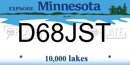 D68JST Minnesota License Plate