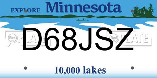 D68JSZ Minnesota License Plate