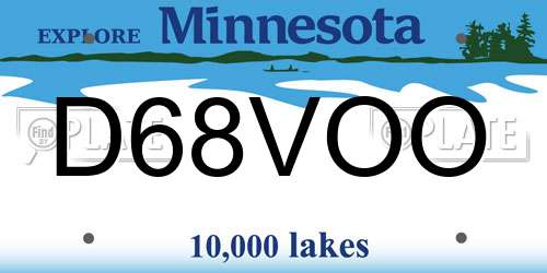 D68VOO Minnesota License Plate