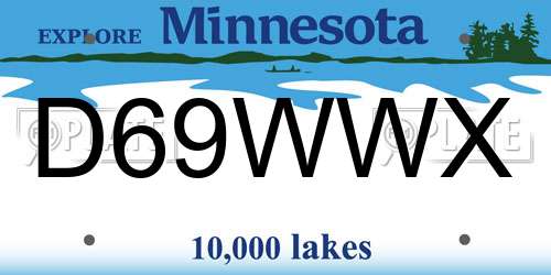 D69WWX Minnesota License Plate