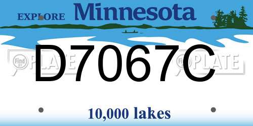 D7067C Minnesota License Plate