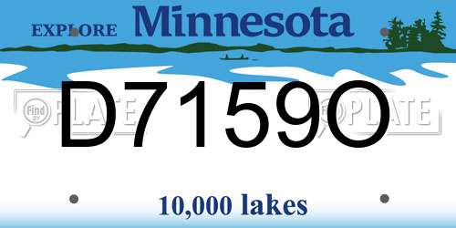 D7159O Minnesota License Plate