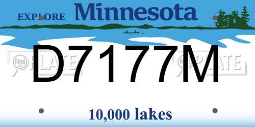D7177M Minnesota License Plate