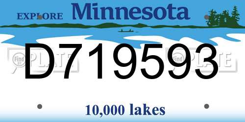 D719593 Minnesota License Plate